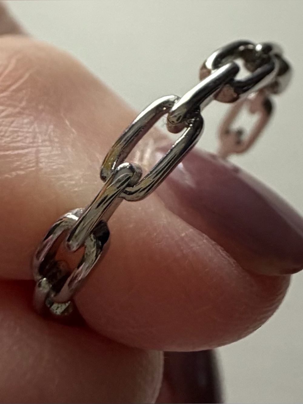 Silver Link Ring - Silver Chain Band